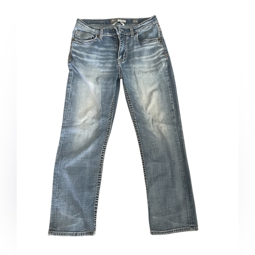 Men’s Light Wash Loose Baggy Fit Thick‎ Stitch BKE Tyler Jeans size 32x30